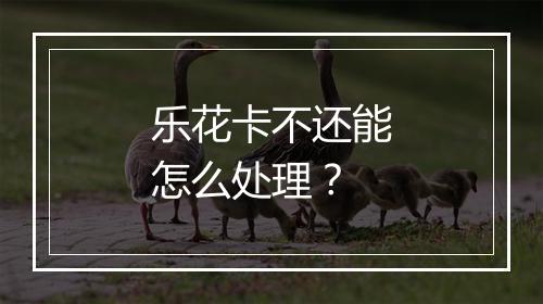 乐花卡不还能怎么处理？