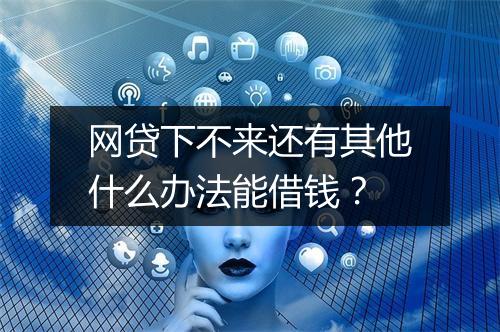 网贷下不来还有其他什么办法能借钱？