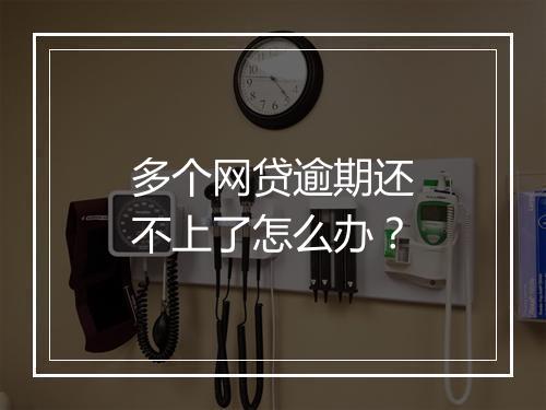 多个网贷逾期还不上了怎么办？