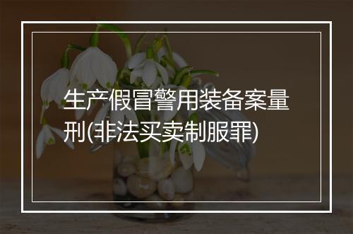 生产假冒警用装备案量刑(非法买卖制服罪)