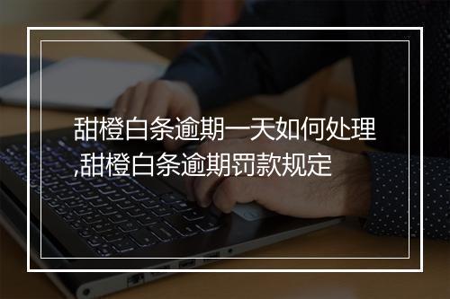 甜橙白条逾期一天如何处理,甜橙白条逾期罚款规定
