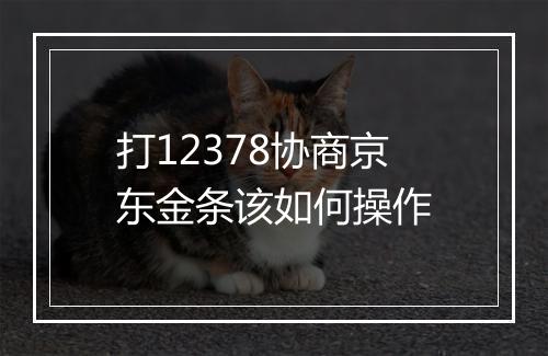 打12378协商京东金条该如何操作