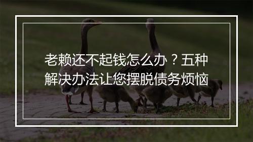 老赖还不起钱怎么办？五种解决办法让您摆脱债务烦恼