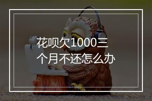 花呗欠1000三个月不还怎么办