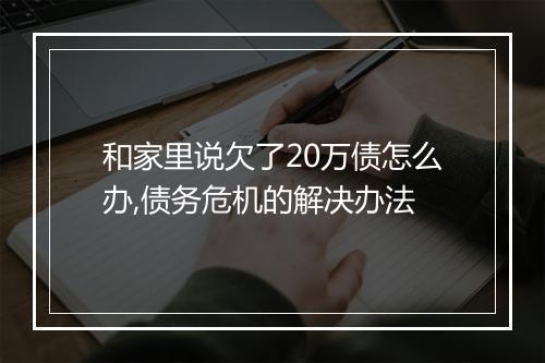 和家里说欠了20万债怎么办,债务危机的解决办法