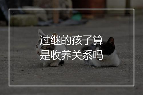 过继的孩子算是收养关系吗