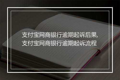 支付宝网商银行逾期起诉后果,支付宝网商银行逾期起诉流程