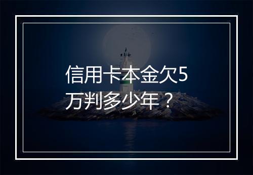 信用卡本金欠5万判多少年？
