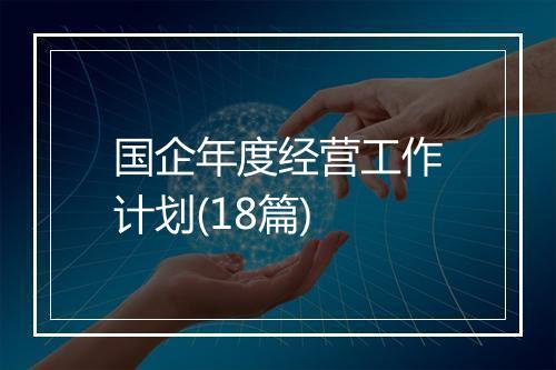 国企年度经营工作计划(18篇)