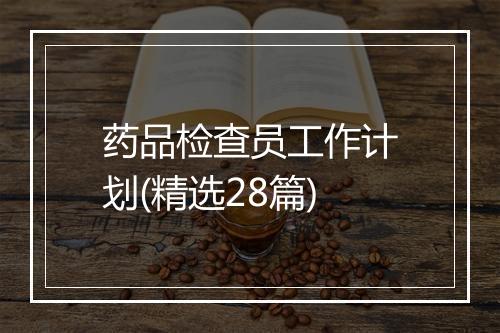 药品检查员工作计划(精选28篇)