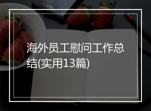 海外员工慰问工作总结(实用13篇)