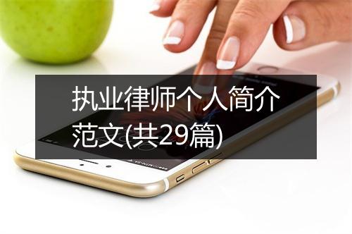 执业律师个人简介范文(共29篇)