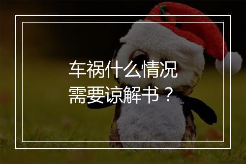 车祸什么情况需要谅解书？