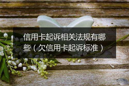 信用卡起诉相关法规有哪些（欠信用卡起诉标准）