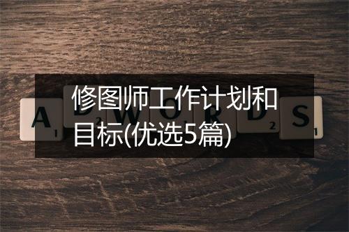 修图师工作计划和目标(优选5篇)