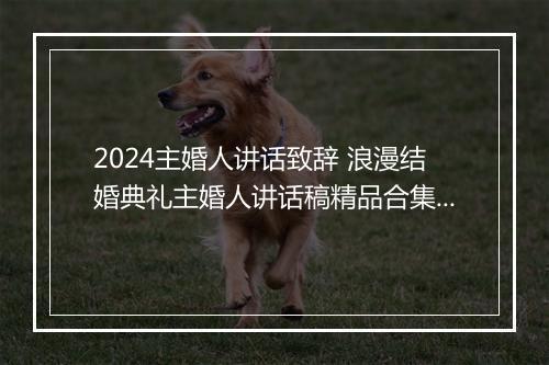 2024主婚人讲话致辞 浪漫结婚典礼主婚人讲话稿精品合集7篇