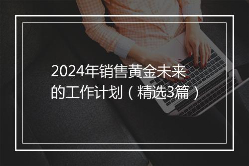 2024年销售黄金未来的工作计划（精选3篇）