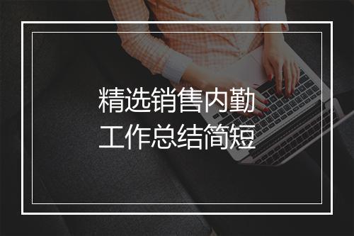 精选销售内勤工作总结简短
