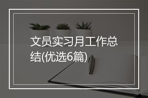 文员实习月工作总结(优选6篇)