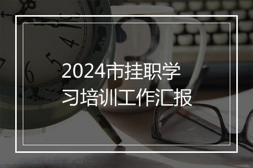 2024市挂职学习培训工作汇报