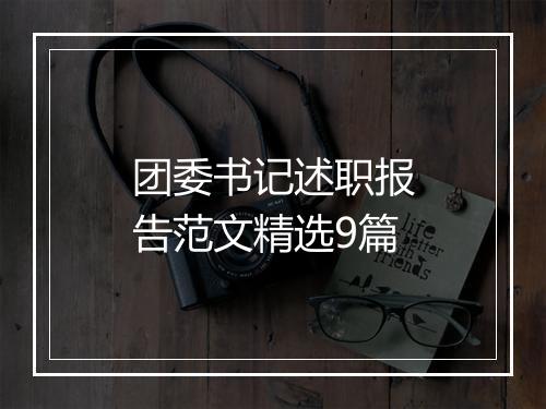 团委书记述职报告范文精选9篇