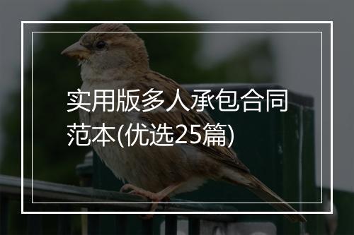 实用版多人承包合同范本(优选25篇)