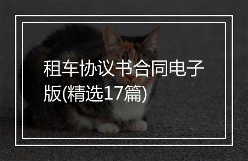 租车协议书合同电子版(精选17篇)