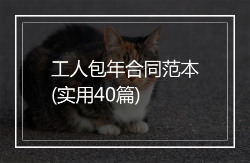 工人包年合同范本(实用40篇)