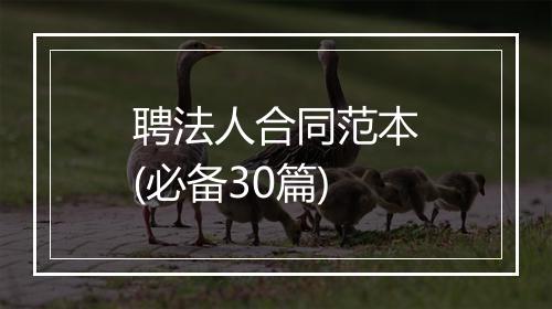 聘法人合同范本(必备30篇)