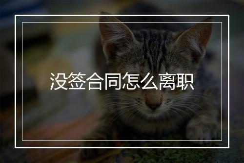 没签合同怎么离职