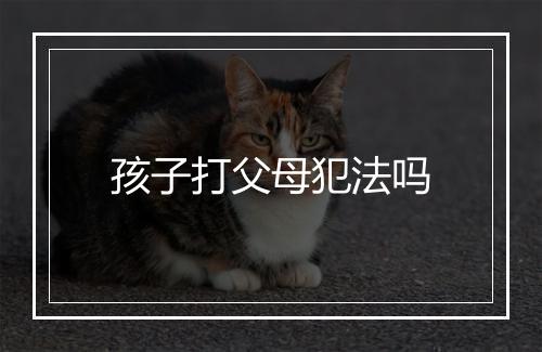 孩子打父母犯法吗