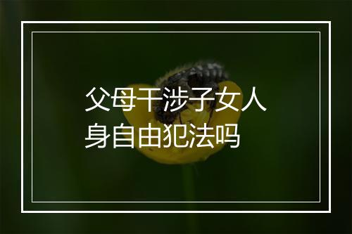 父母干涉子女人身自由犯法吗