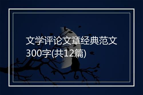 文学评论文章经典范文300字(共12篇)