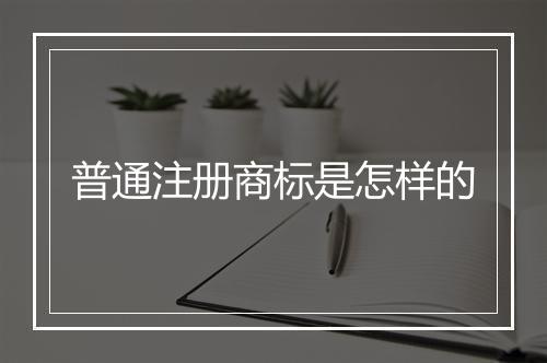 普通注册商标是怎样的