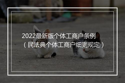 2022最新版个体工商户条例（民法典个体工商户细则规定）