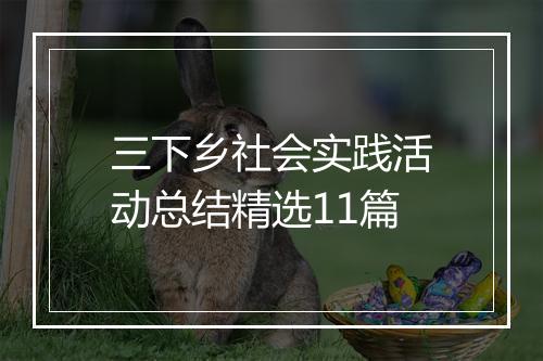 三下乡社会实践活动总结精选11篇