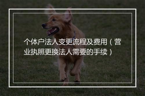 个体户法人变更流程及费用（营业执照更换法人需要的手续）