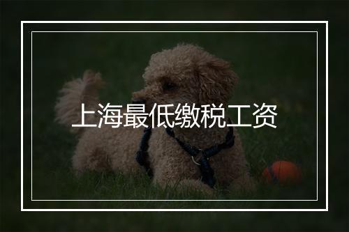 上海最低缴税工资