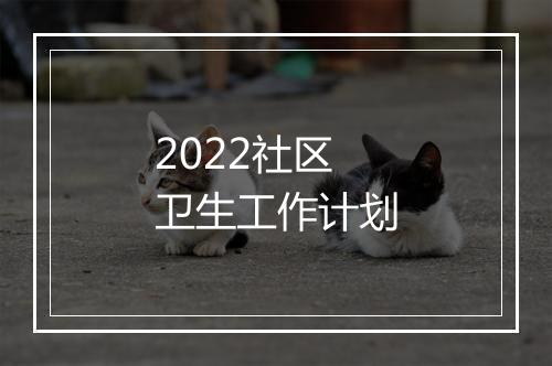 2022社区卫生工作计划