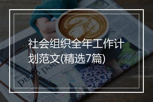 社会组织全年工作计划范文(精选7篇)