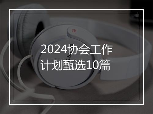 2024协会工作计划甄选10篇