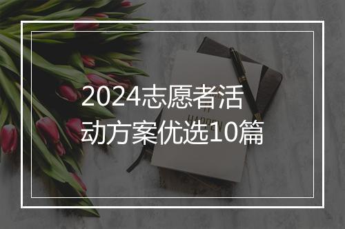 2024志愿者活动方案优选10篇