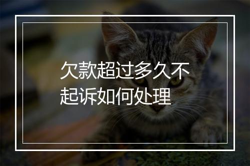 欠款超过多久不起诉如何处理