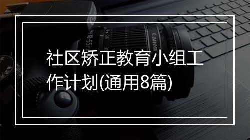 社区矫正教育小组工作计划(通用8篇)
