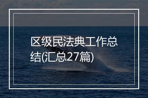 区级民法典工作总结(汇总27篇)