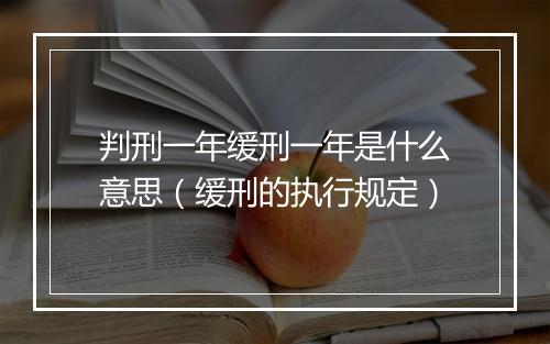判刑一年缓刑一年是什么意思（缓刑的执行规定）