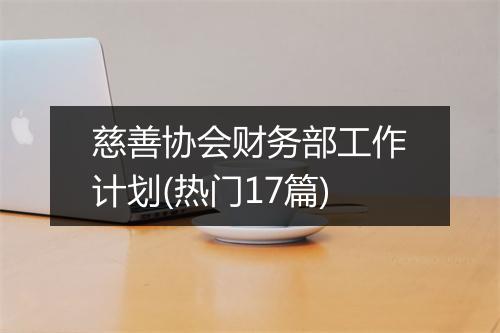 慈善协会财务部工作计划(热门17篇)