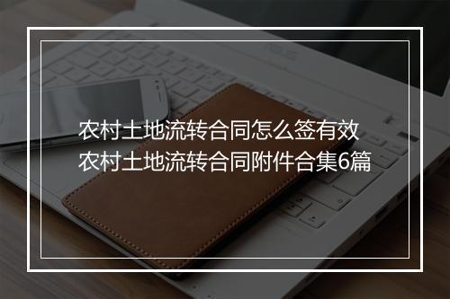 农村土地流转合同怎么签有效 农村土地流转合同附件合集6篇