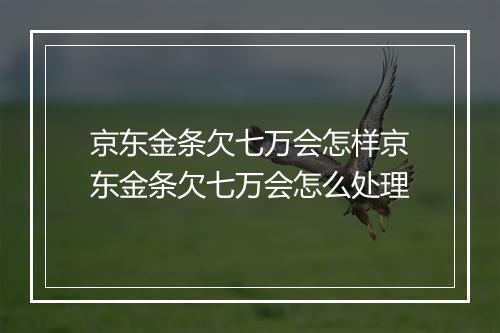 京东金条欠七万会怎样京东金条欠七万会怎么处理