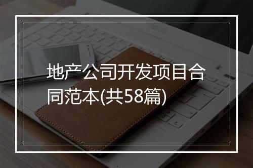 地产公司开发项目合同范本(共58篇)